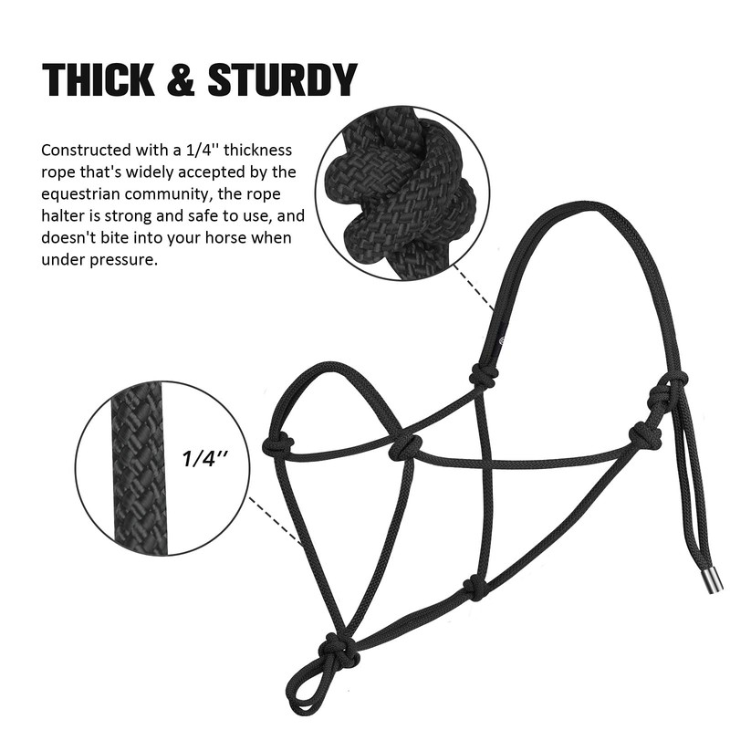 Harrison Howard Rope Halter for Horses Super Sturdy Horse Rope
