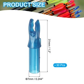 sourcing map Archery Arrow Nocks Plastic Carbon Arrow Inserts .244"/6.2mm for DIY Hunting Shooting Compound Recurve Bow(Blue, Pack of 30)