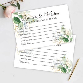 FARHTINANFX 50 Advice and Wishes for The New Mr and Mrs, Bride and Groom Weddings, Bridal Showers, Marriage Advice Cards(4" x 6")