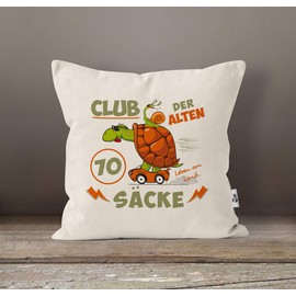 MoonWorks® Cushion cover funny ironic gift for men for 30, 35, 40, 45, 50, 55, 60, 65, 70, birthday funny saying 70 years nature one size