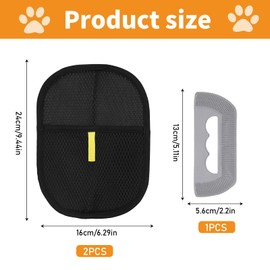 QINGYIWL 2 Stück Fellmagnet Handschuh, Tierhaarentferner Handschuh mit Tierhaarentfernerbürste, Fell Magnet Handschuh für Katzen, Hunde