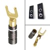 Speaker Banana Plug Set, 4-Pack Y Spade Connectors, 45 Degree