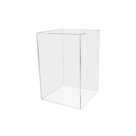 Marketing Holders Pedestal Display Box Showcase Cube Display Collectible Cover Trinkets Trophy Display 5 Sided Square Activity Cube 8"w x 8"d x 12"h Pack of 1