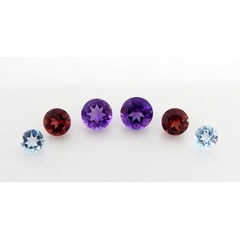 Myhealingworld Multi Stone AAA quality calibrated round 4mm 5mm and 6mm Brilliant Cut Loose gemstone Crystals Chakra Healing for making jewelry Mix Color Box Pack of 6 stone, BOX 12-Blue Topaz 2