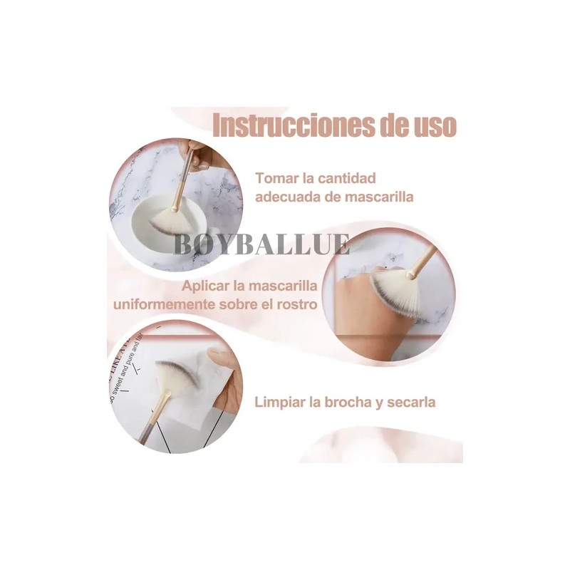 3pz Brochas Faciales Silicona Para Mascarillas Y Limpiadores
