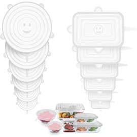 Tapas de repuesto de silicona para Snapware y Pyrex y glasslock: cubiertas de silicona sin BPA, fundas elásticas de almacenamiento para cuencos de alimentos, reutilizables para recipientes de tazas