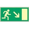 Rescue Sign Escape Route Emergency Exit Sign Photoluminescent According to BGV 8A Arrow Stairs Right Down