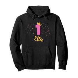 ELLIE First Birthday Novelty Girls Custom Name Pullover Hoodie