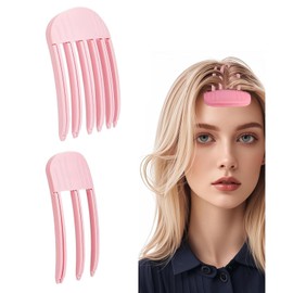 Pack of 2 Volume Clips Hair, Volume Clip for Hairline, Natural Seamless Hair Clips, Hair Clip, No Imprint, Hair Root Lifting Clips for Men and Women (Pink)
