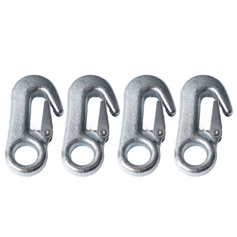 4Pcs Trailer Snap Hook 90mm Iron Tow Hook Safety Chain