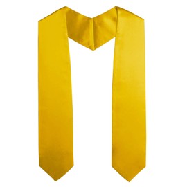 OSBO GradSeason Unisex Adult Plain Graduation Stole for Academic Commencements, 60'' long (Gold)