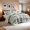 Queen Comforter Set, 3 Pieces Striped Bed Set, Soft Brushed