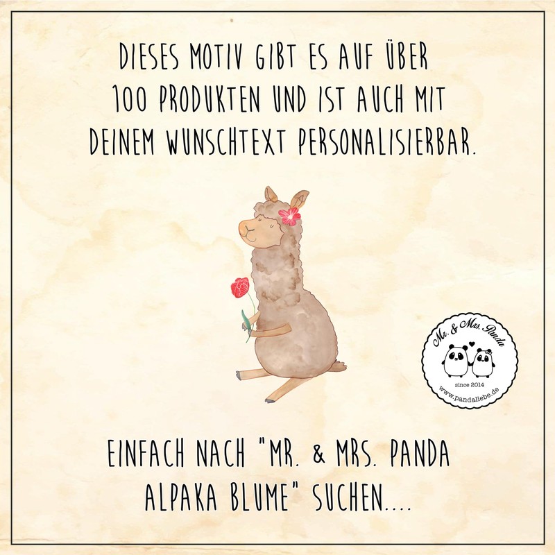 Mr. & Mrs. Panda Shopper Alpaca Flower - Gift, Llama,