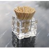 HillSpring Toothpick Holder, Decorative Glass Toothpick Jar with 200 Bamboo
