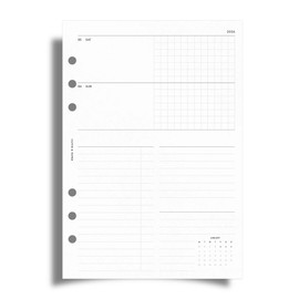Cloth & Paper 2026 Dated Weekly Planner Inserts - Monday Start | A5 Size 5.8 x 8.3 Inches | Horizontal Weekly Layout, 215 | Minimal Agenda Refill | 6 Ring A5 Binder Planner Inserts