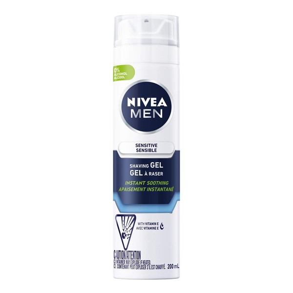 NIVEA FOR MEN Sensitive, Shaving Gel 7 Ounce (Pack of 1)