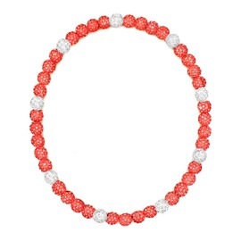 NEXIULT Baseball Ice Necklace, Cool Gifts - Rhinestone Bling Necklace Inspired Sports Jewelry Gift (Orange White, 18 inch)