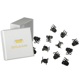 HAARallerliebst Hair Clips (12 Pieces | Black | 2 cm) with Box for Storage (Box Colour: White)