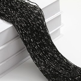 SYSUII Pack of 2 100 x 200 cm String Curtain Fly Curtain Patio Door Decorative Curtain Room Divider Door Curtain Window Curtain Thread Curtains Rope Curtain for Doors, Living Room Decoration – Black