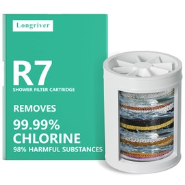 Longriver Shower Water Filter R7-Cartridge, 99.99% Chlorine Removal, Heavy Metals & Harmful Substances, Improves Skin & Hair, Easy Installation, 1-Pack