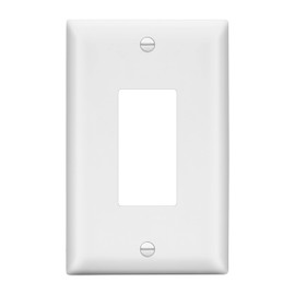 LIDER Matte Finish Decorator Switch Cover, Decorator Receptacle Wall Plate, Mid-Size 1-Gang 4.88" x 3.11", Unbreakable Polycarbonate Thermoplastic, UL Listed, LWP-31M-W, White