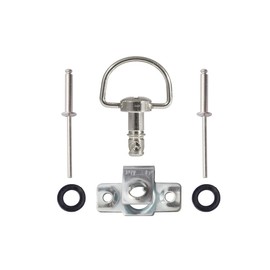 Oldbones Motorcycle Race Fasteners Quick Release D-Ring 1/4 Turn Race Fairing Fasteners Rivet Type B 17mm (10 Pack) Silver