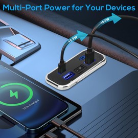 Linkstyle RV USB Outlet, 62W Dual USB-A & Dual Type-C Ports, Power Outlet Panel with Switch for 12V/24V Car Truck Marine