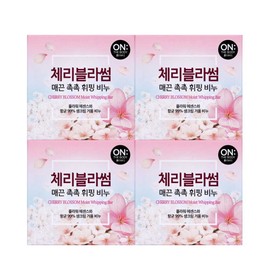 지태1652 On The Body Cherry Blossom Smooth and Moisturizing Whipping Soap (4 Pieces)