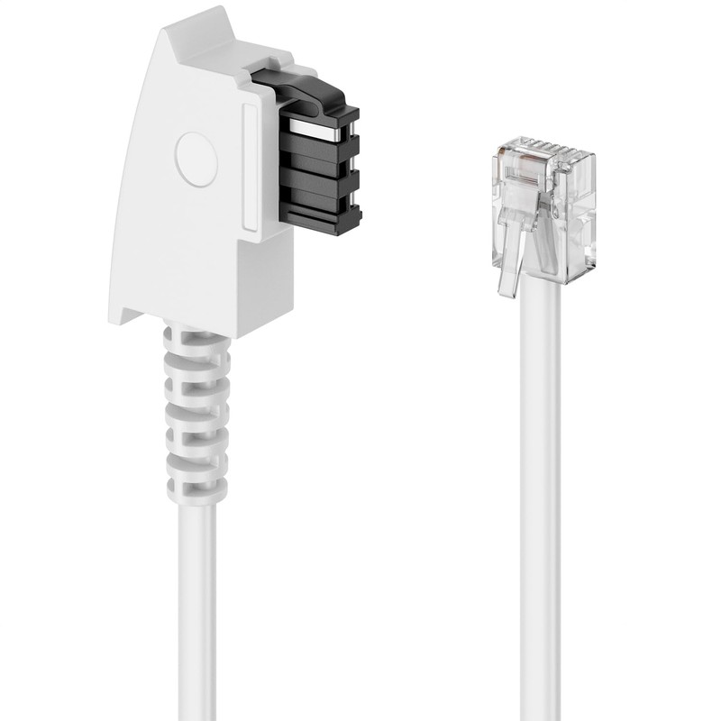 deleyCON 50 m Phone Cable, TAE-F Plug to RJ11 Plug,