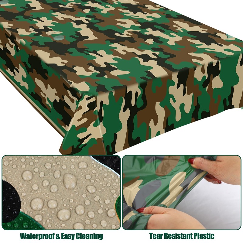 Kochorie 97 Pieces Camouflage Party Supplies Camo Disposable Tableware Set