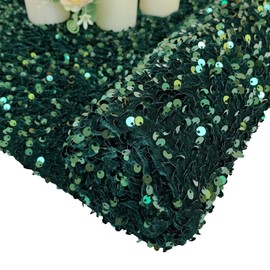 Emerald Green Sequin Fabric by The Yard 2 Yards Thick Velvet Stretch Sequin Fabric Holdiay Decorative Fabric for Costumes Sewing Craft Material Iridescent Fabric Embroidered Sequin Spandex Fabrics