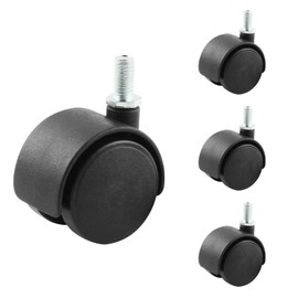 HOWDIA 4 Pack 1.5 Inch Swivel Caster Wheels for Cart, M8-1.25×15mm Threaded Stem Heavy Duty Casters, Nylon Wheels Replacement for Furniture, Table, Cabinet, Shelf（No Brake）