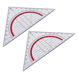 uxcell Triangle Ruler Square Set 90mm 45 Degrees Plastic Stationery Math Geometry 2pcs