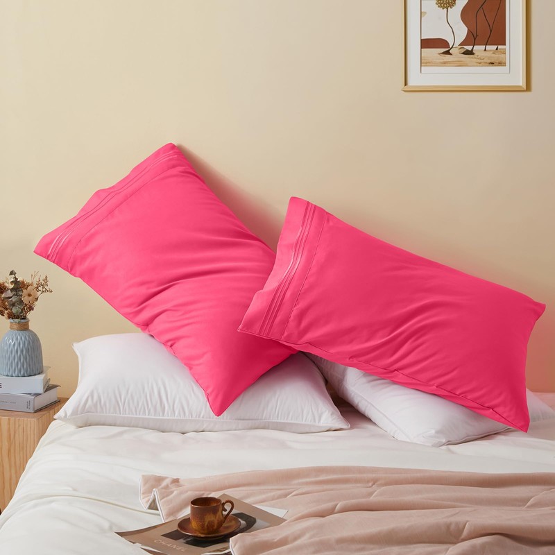 Vonty 2 Pack Standard Pillow Cases - 20x26 Inch, 1800