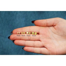 Solid 14K White Gold Round Solitaire Simulated-Citrine-Birthstone Minimalist Stud Earring with Comfort Screw Backing (5mm, 11-November)