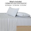 RUVANTI Flannel Sheets Twin Size 4 Pcs - 100% Cotton