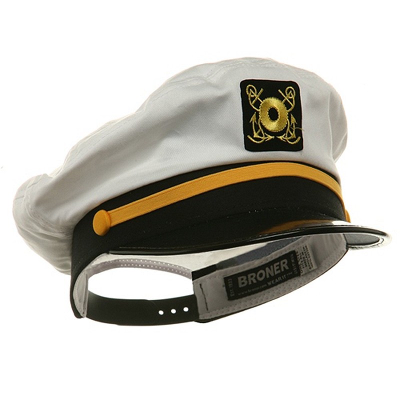 Broner Ajustable Capitán Yacht Cap Talla única Snap Back, Blanco