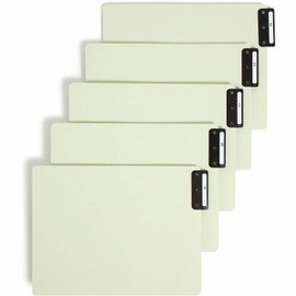 Smead 100% Recycled End Tab Pressboard File Guides, Vertical Metal Tab (A-Z), Extra Wide Letter Size, Gray/Green, Set of 25 (61676)