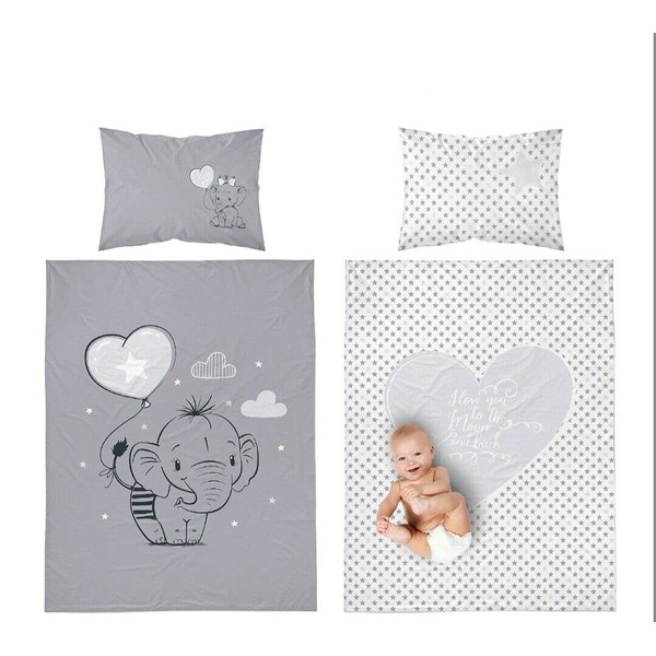 Grehge ible Bedding Set for Baby Boy Cot Bed Duvet Cover & Pillow Case (90x120cm) (90x120cm)