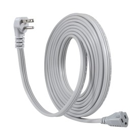 KUNCAN Appliance Power Extension Cord - 3 Prong Flat Wire SPT-3 14 AWG Heavy Duty Male to Female Extender Low Profile Grounded Cable for Major AC Unit, Air Conditioner, Refrigerator (15 Feet)