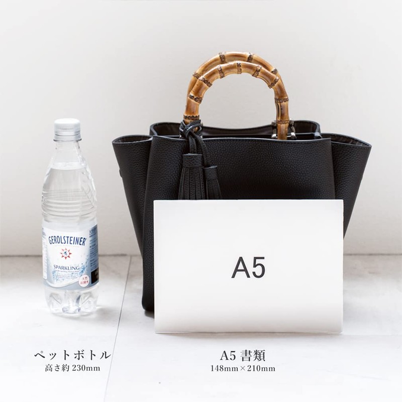 VITAFELICE Inb-90032p Women's 2-Way Mini Bag with Bamboo Handle, coffee