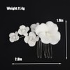 BERYUAN White Flowers Hair Comb Small Flowers Wedding Hair Side