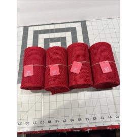 Red Christmas Burlap 5.5“ X 15‘ Brand New Set Of 4