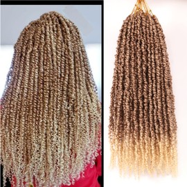 8Packs/Lot 20Inch Pretwisted Passion Twist Crochet Hair Prelooped Passion Twist Hair Curly Crochet Hair Extensions for Black Women Wate Wave Crochet Braids Hair (20 Inch (Pack of 8), #27/613)