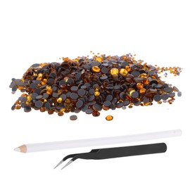 Gadpiparty 6-Grid Flat Back Rhinestones Set with Picking Pen and Tweezers for Crafts Nail Art and DIY Projects for Clothing Bags and Home Decoration