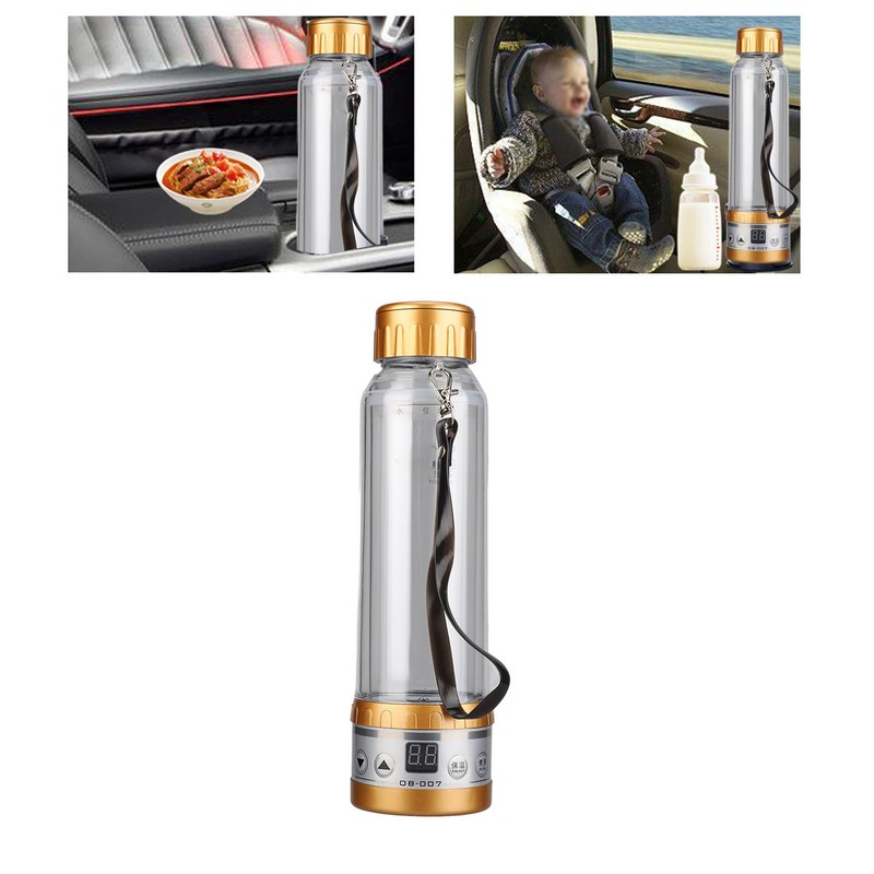 Car Electric Kettle 12V 24V Transparent Car Water Kettle 280ml