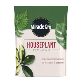 Miracle-Gro Miracle-Gro Houseplant Potting Mix: Fertilized, Perlite Soil for Indoor Gardening, Designed to Be Less Prone to Gnats, 4 qt.