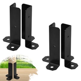 Cskunxia 4Pcs Adjustable Post Base Bracket Fit 1.5x1.5, 2x2, 2x4, 4x4 Post Deck Post Anchor Base Brackets Adjustable Wood Fence Pergola Brackets for Railing Mailbox Deck