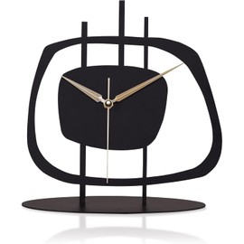 muyika Desk Clock for Living Room, Desk Clock for Office, Bedside, Kitchen, Mantel Clock - Battery Operated Silent Non-Ticking - Decorative Tabletop Clocks