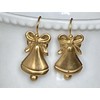 Gold Brass Bell Dangle Earrings Holidays Christmas Festive Jewelry Earrings